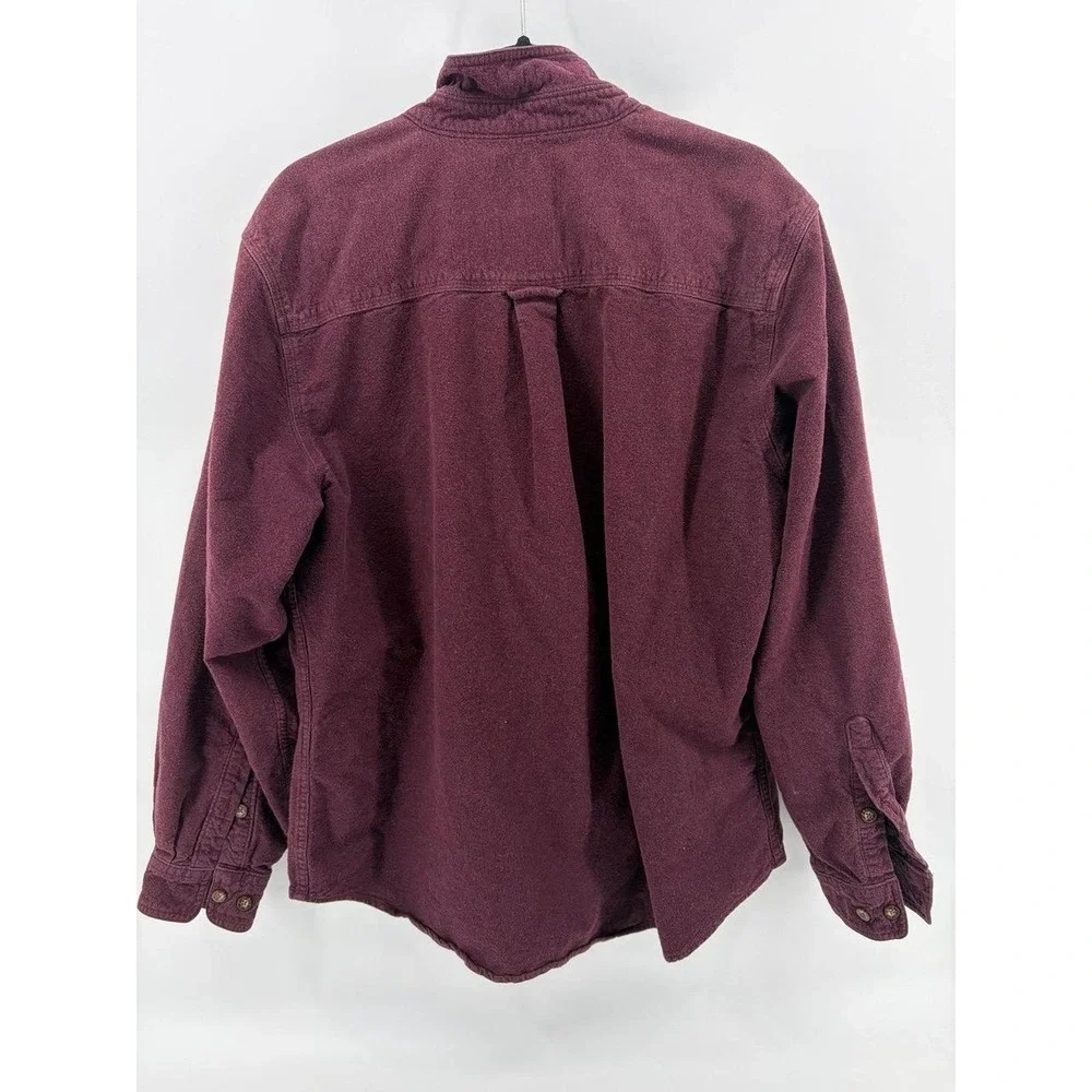 Woolrich Shirt Burgundy Chamois Flannel Long Sleeve Button Up Outdoor, Men L